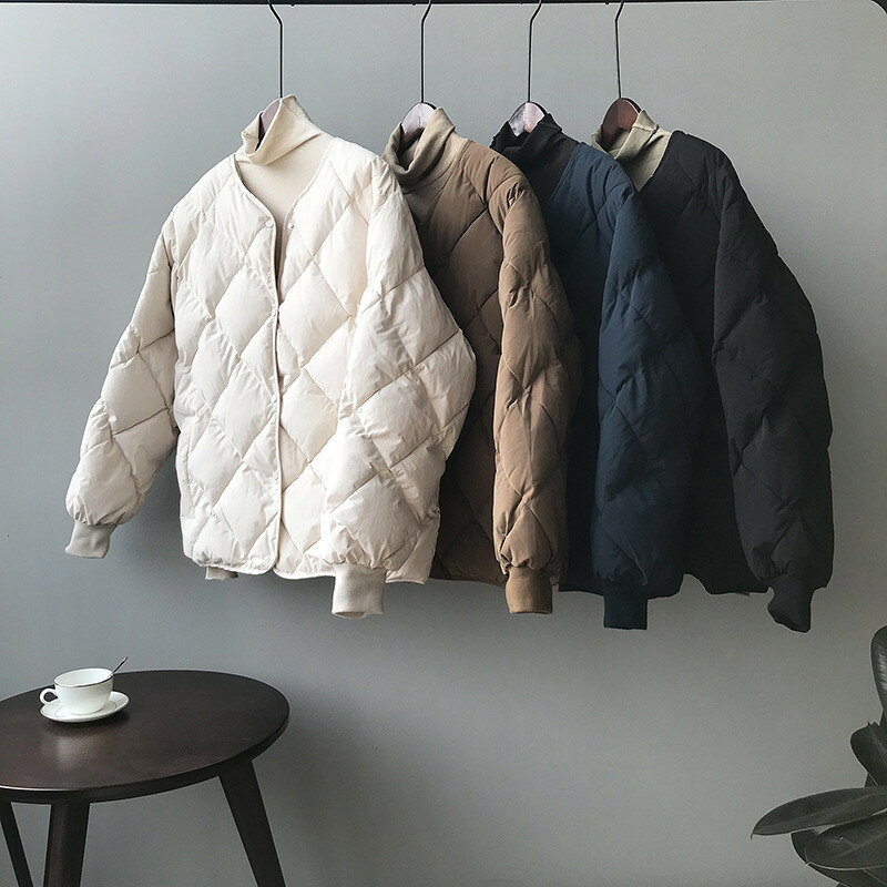 乐天商城 - レディース シンプル キルティングコート ノーカラー 中綿コート キルティングジャケット ショート丈 カジュアル 冬 アウター あったか ノーカラージャケット ゆったり 暖かい 軽量 防寒 中綿入り
