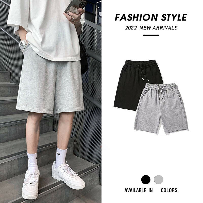 Jersey Pants - 五分丈パンツ 送料無料 ショートパンツ スウェットパンツ カジュアルパンツ ルーズ 通気性 サマーパンツ 伸縮性 ウエストゴム メンズ ジャージ ハーフパンツ 無地 薄手 トレーニングパンツ 涼しい 膝上 ゆったり 膝上 シンプル スポーツ ルームウェア 普段着 短パン