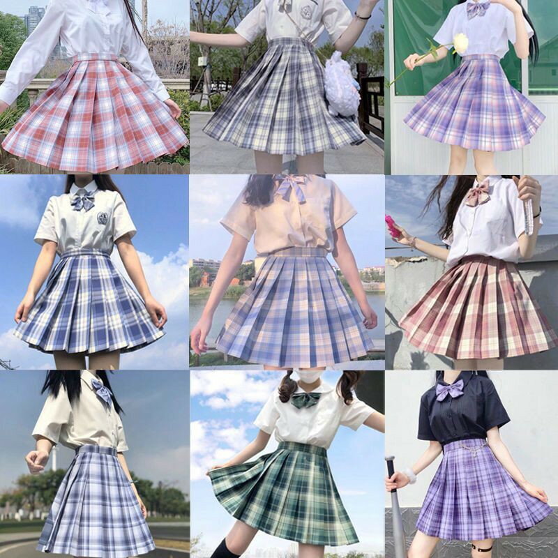2点セット 全16色 制服 スカート チェック柄 スクールスカート 学生制服 レディース 制服 女子高生 プリーツスカート 学生服 オールシーズン 春 夏 秋 ...