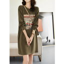 長袖 チュニック レディース パーカーワンピース 薄手 プルオーバー 春秋 膝上丈 プリント Tシャツ トレーナー ドロップショルダー フードなし ゆったり 着痩せ 体型カバー きれいめ 着痩せ 大人可愛い 通勤 OL