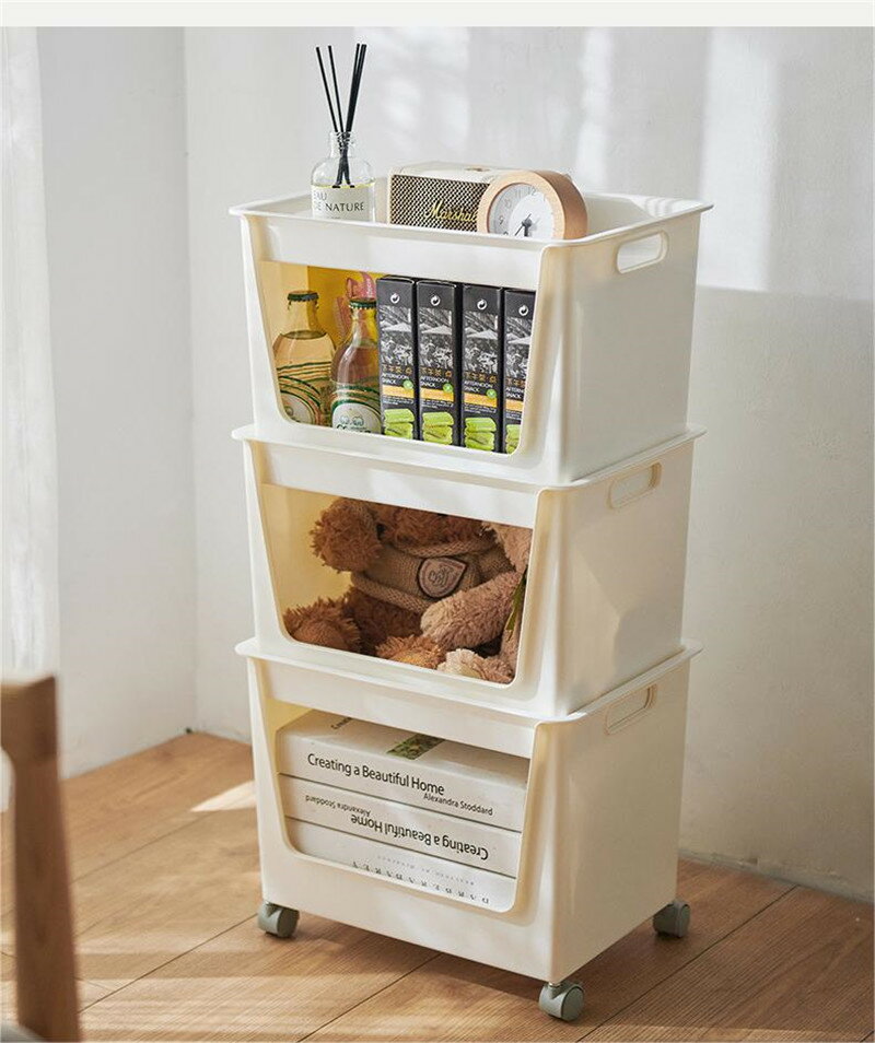 2タイプ展開 収納ボックス キャスター付き フタ付き プラスチック製 収納ボックス オフィス用 家庭用 ..