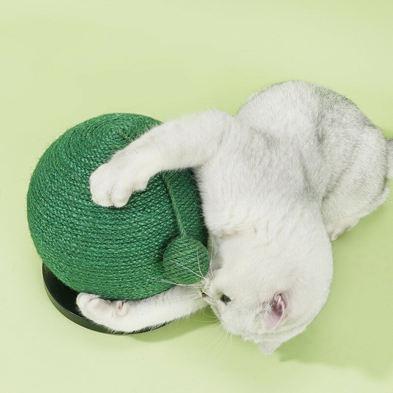 Rakuten - 猫 爪とぎ 猫用 爪研ぎ 爪磨き 木製 サボテンとボール型 猫のおもちゃ 天然サイザル麻 丸 家具やソファ保護 ストレス解消 運動不足 ボール 麻縄 おしゃれ 天然サイザル麻 おもちゃ