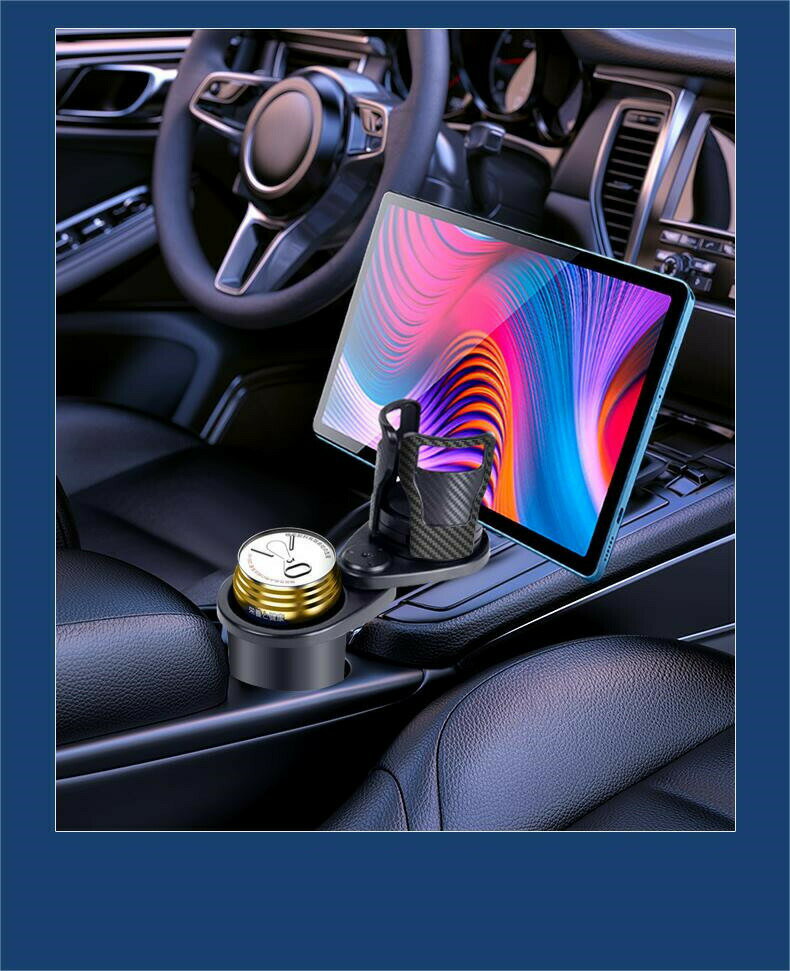 車 ドリンクホルダー カップホルダー 2in1 マルチカップホルダー 車用 車載 回転 ダブルカップホルダー..