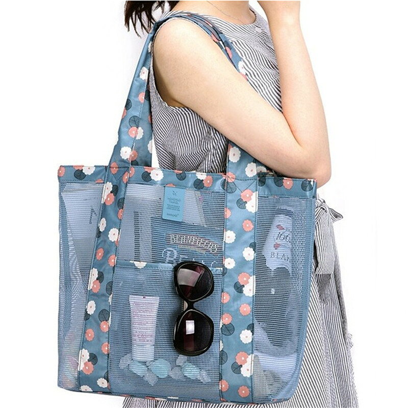Tote Bag Type - かばん 送料無料 スパバッグ お風呂バッグ 手提げバッグ プールバッグ 小物入れ メッシュ 肩掛け トートバッグ ビーチバッグ 夏 大容量 海水浴 メッシュバッグ 通気性 ファスナー かわいい 男女兼用 カバン 海 温泉 プール ジム 旅行 鞄 おしゃれ