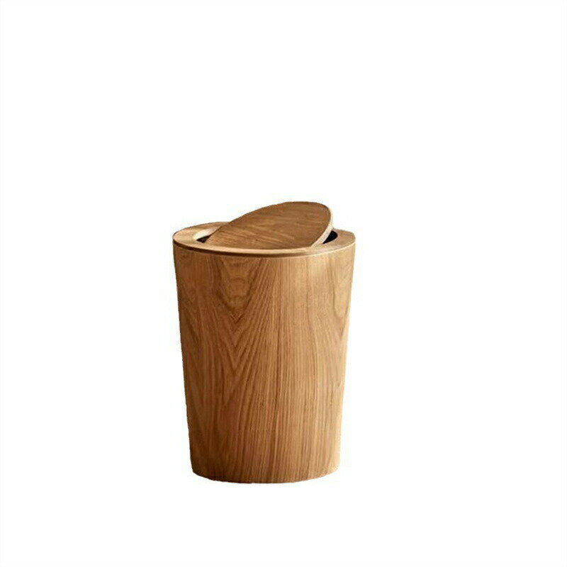 木製ゴミ箱 木製 木目調ゴミ箱 ダストボックス 蓋つきゴミ箱 中が見えないダストボックス インナーボックス付き キッチン リビングルーム トイレ 室内 洗面所用 大容量 丸型 キッチンゴミ箱 ごみ箱 ゴミ箱スリム ゴミ箱キッチン