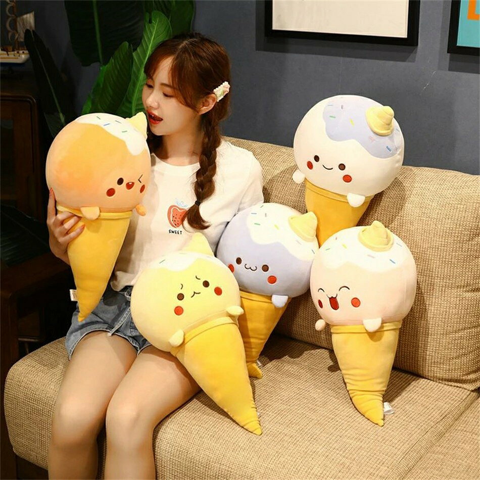 Rakuten - ぬいぐるみ 全5デザイン 50cm アイス ソフトクリーム アイスクリーム 抱き枕 クッション インテリア 大きい 子供 おもちゃ 可愛い かわいい 彼女に ふわふわで癒される 柔らか 心地いい プレゼント