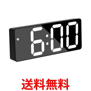 目覚まし時計 置き時計 デジタル LEDライト 静音設計 おしゃれ かわいい 子供 ブラック 長方形 (管理S) 送料無料 【SK18291】