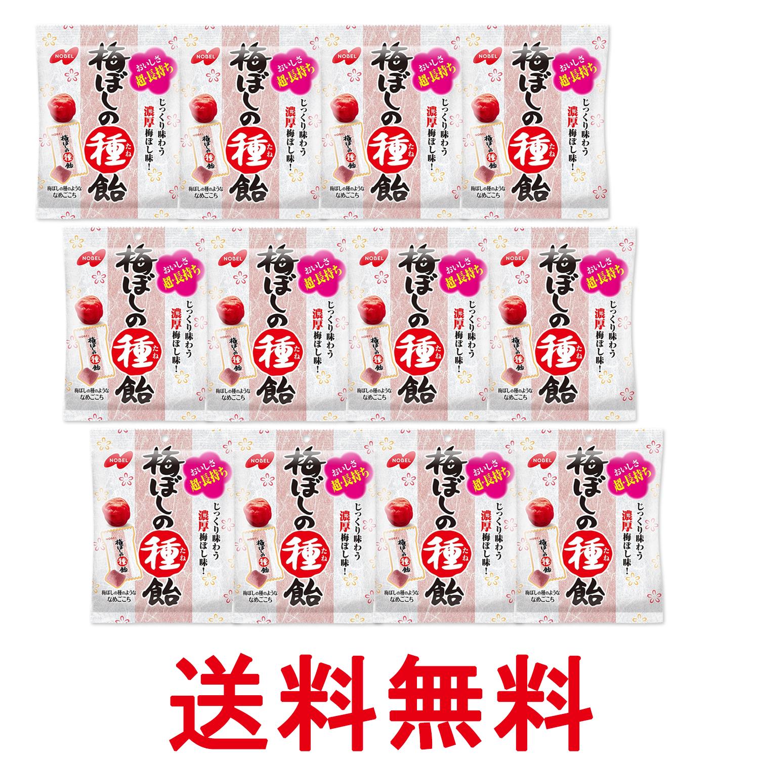 12個セット ノーベル 梅ぼしの種飴 キャンディ お菓子 30g 送料無料 【SK27717】
