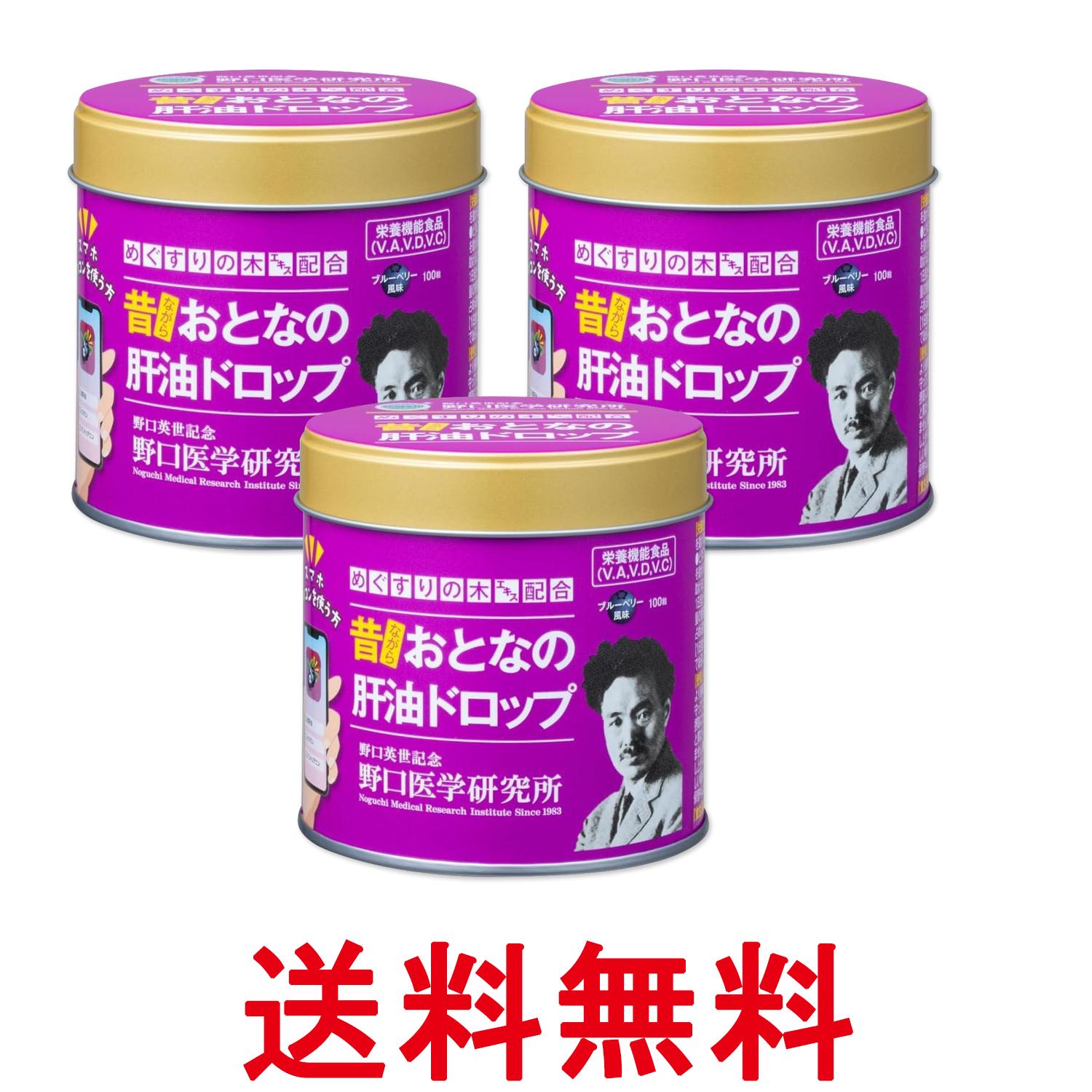 3個セット 野口医学研究所 おとなの肝油ドロップ ブルーベリープラス ブルーベリー風味 100粒 送料無料 【SK27787】