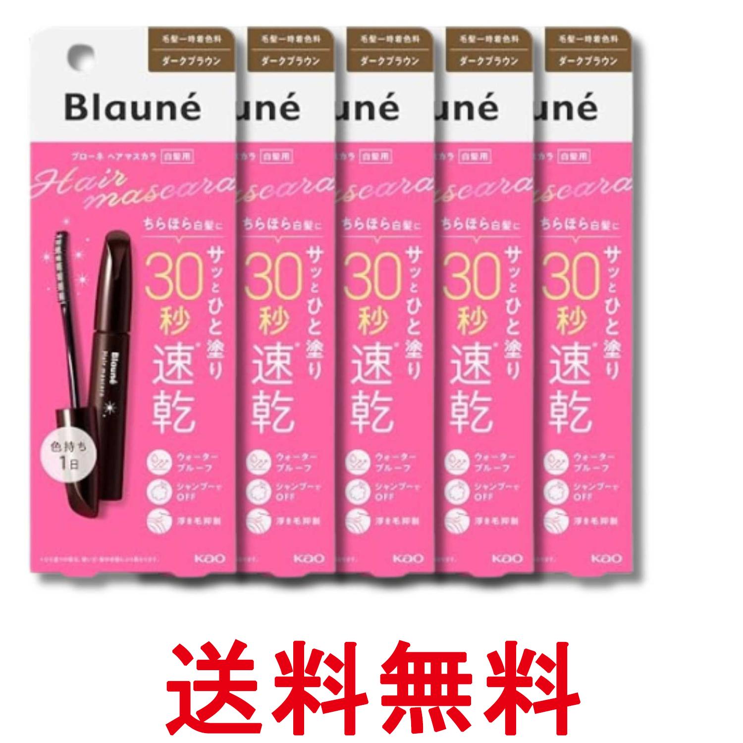 5個セット 花王 ブローネヘアマスカラ ダークブラウン 12ml 白髪かくし ウォータープルーフ 自然な仕上がり 送料無料 【SK34722】