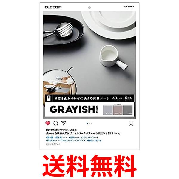 エレコム 撮影背景シート バックペーパー ペーパーシート GRAYISH A3サイズ 6枚入(3パターン×各2枚) DGA-BPA3GY 送料無料 【SG77724】