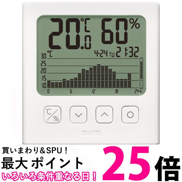 タニタ TT-581 ホワイトグラフ付き デジタル温湿度計 幅10.7x高さ11x奥行2.6cm 送料無料 【SK12533】