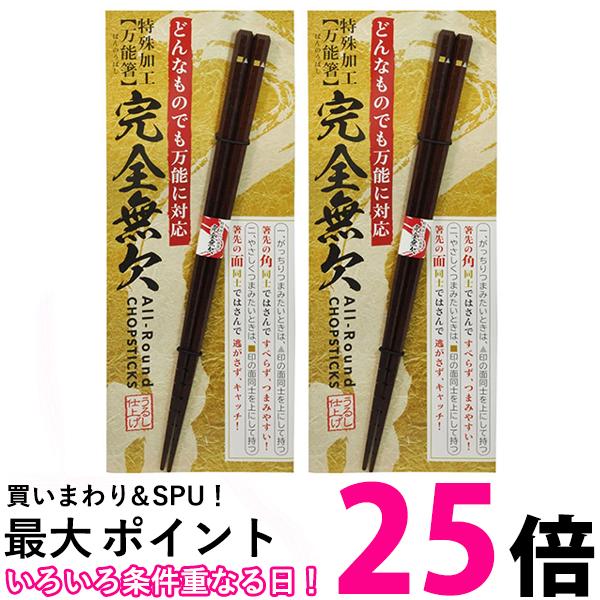 2個セット 完全無欠万能箸 23cm 特殊加工でどんな食材でもつかみやすい 箸 送料無料 【SK20327】