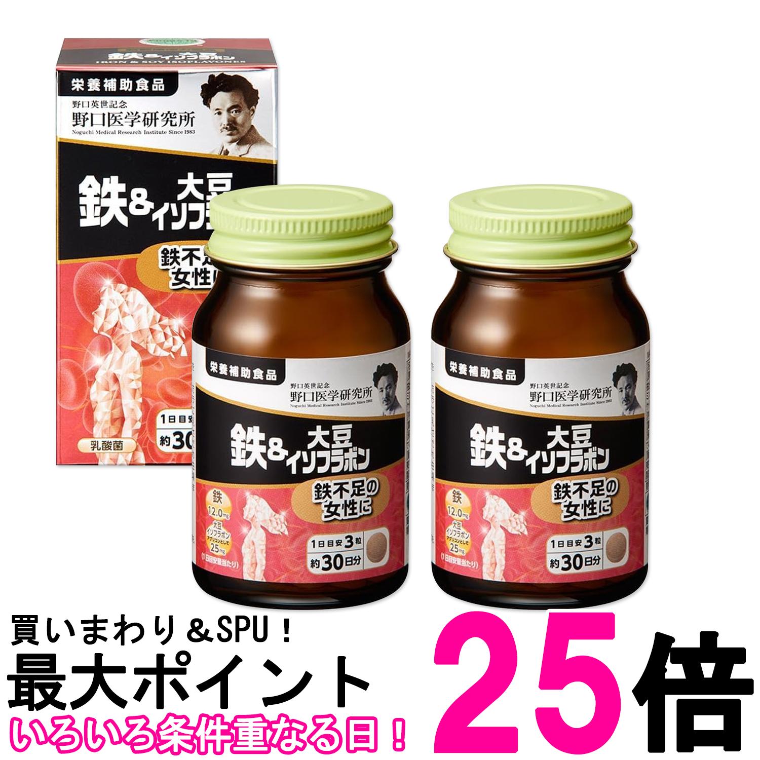 2個セット 野口医学研究所 鉄＆大豆イソフラボン 90粒（約30日分） 鉄不足 送料無料 【SK27772】