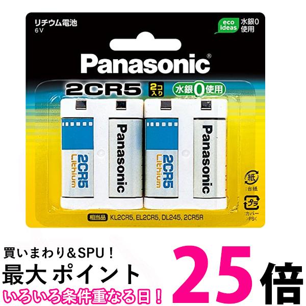 2個セット パナソニック 2CR-5W/2P カメラ用リチウム電池 6V 2個入 Panasonic 送料無料 【SK30171】