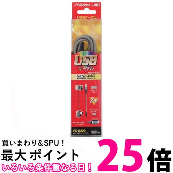 Victor USBケーブル 2mAタイプオス-ミニBタイプオス VX-U220 送料無料 【SG61518】