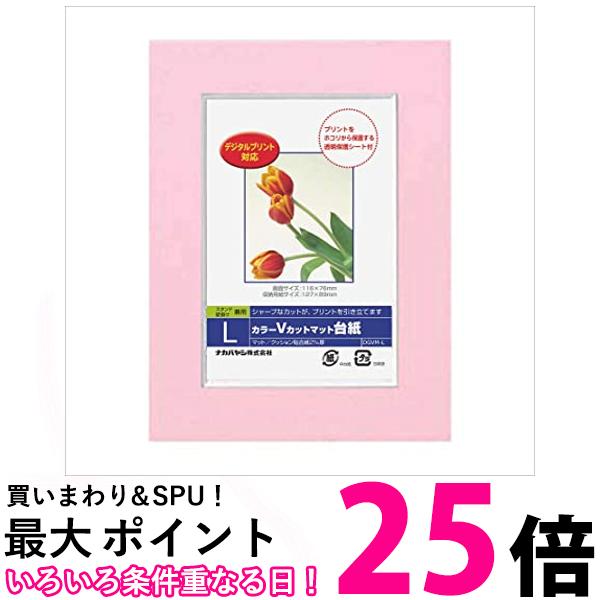 ナカバヤシ Digio「カラーVカットマット台紙」 Lサイズ ピンク DGVM-L-P オフィス用品 送料無料 【SG64088】
