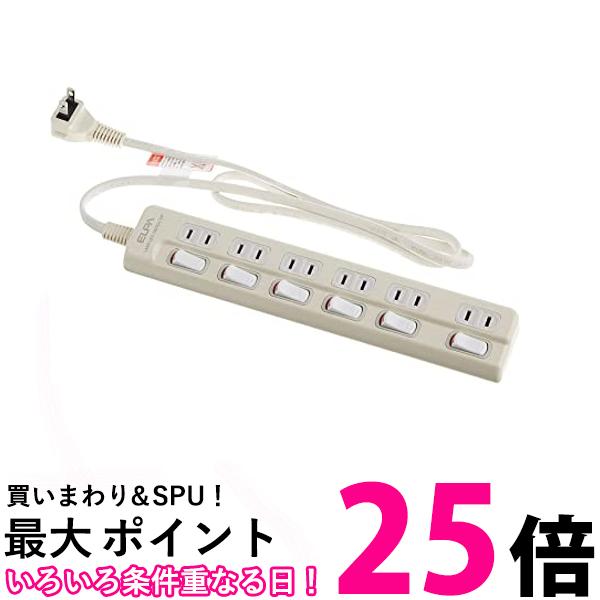 エルパ スイッチ付タップ 6個口 ( 1m L型プラグ 延長コード ) 節電 省エネ (WLS-610EB(W)) 送料無料 【SG75805】