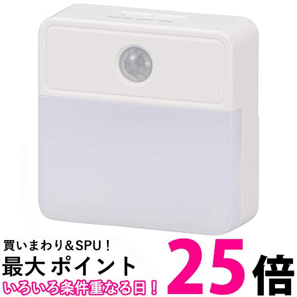 オーム LEDセンサーナイトライト 明暗+人感 屋内用 40lm 電池式 NIT-BLA6JSQ-W ...