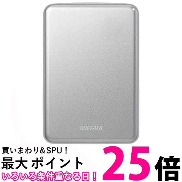 バッファロー USB3.1(Gen.1)対応 アルミ素材&薄型ポータブルHDD 1TB シルバー HD-PUS1.0U3-SVD 送料無料 【SG81174】