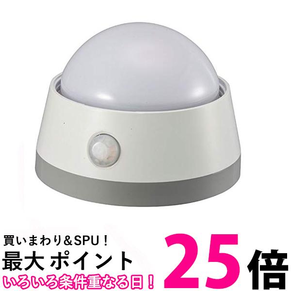 オーム電機 オーム電機 LEDセンサーライト 明暗+人感センサー 白色LED 電池式 プッシュライト NIT-BLA6JD-WN 送料無料 【SG89687】