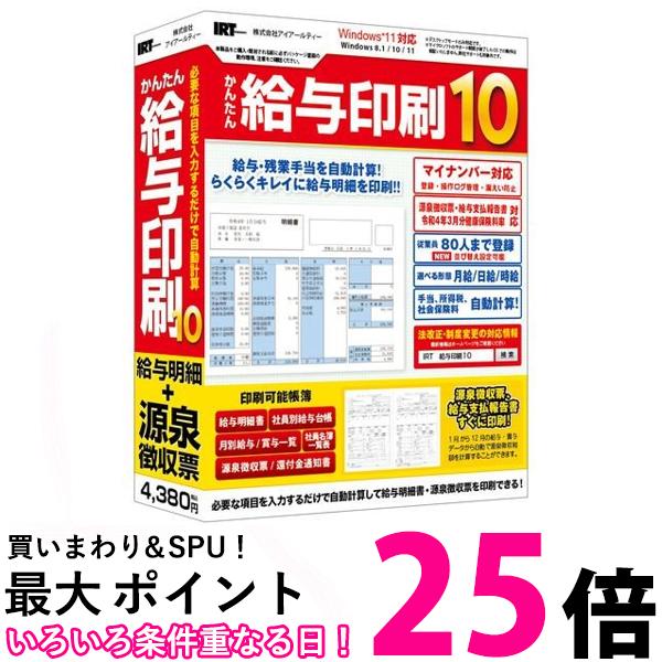 IRT かんたん給与印刷10【SS4932007375118】