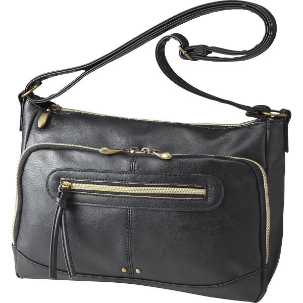 ギフト 軽量合皮ショルダーバッグ ブラック N-297 【STS228039135】