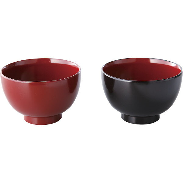 ギフト 紀州塗 蔵 ペア羽反汁椀 溜色と古代朱 213-20 【STS228041954】