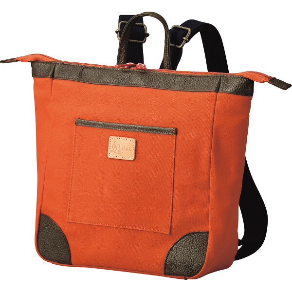 ギフト HaL 倉敷産帆布×姫路レザー スクエアリュック テラコッタ HAL88100-OR 【STS228044520】