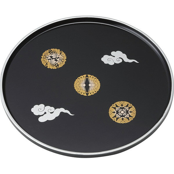 ギフト 山中塗 和紋様 丸盆 24811 【STS228051526】