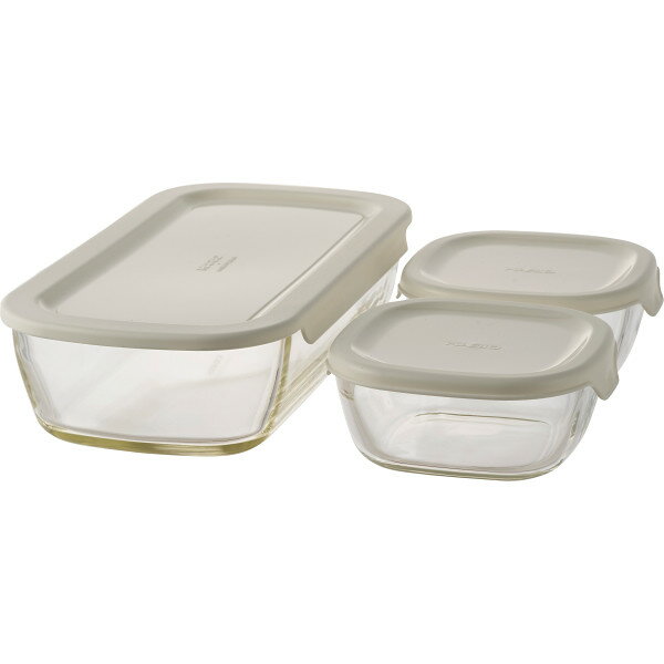 ギフト ハリオ スタッキング耐熱ガラスコンテナ3点セット KSTLーSー2508ーOW 【STS228218307】