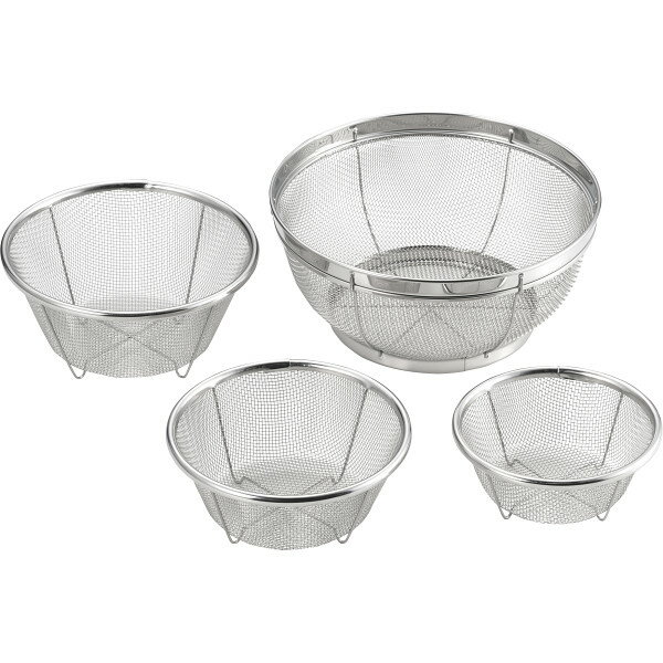 ギフト 郷技 ステンレスザル4個組 YJ3444 【STS228218480】
