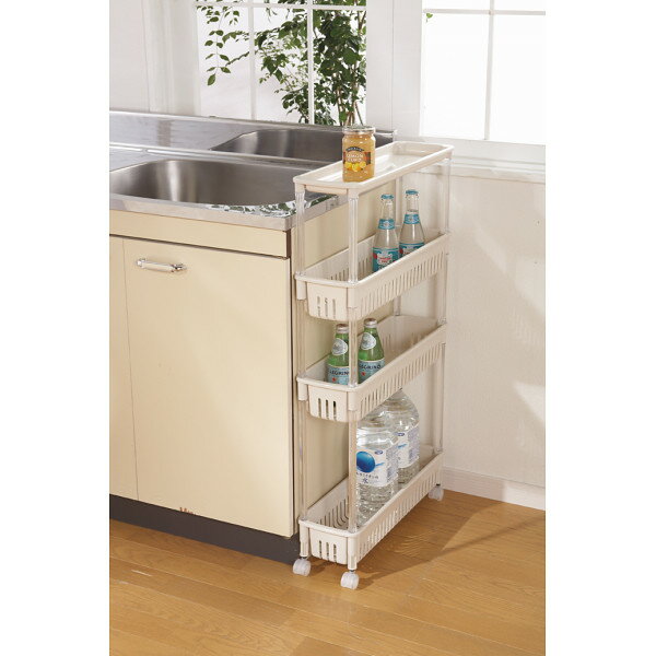 ギフト スリムワゴン4段 ベージュ ルーチェワゴンTPW1231 【STS228248869】