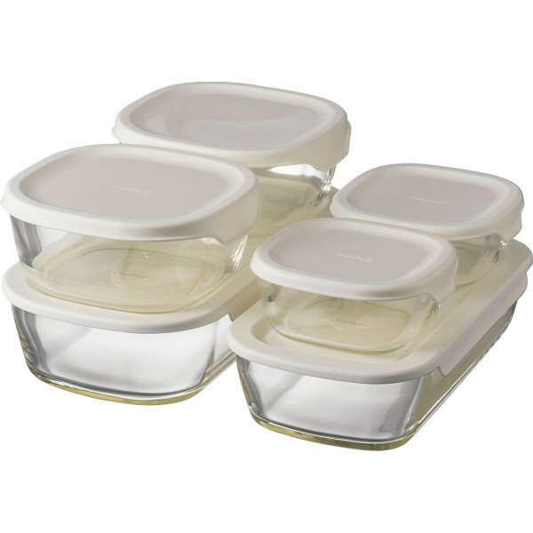 ギフト ハリオ スタッキング耐熱ガラスコンテナ6点セット KSTLー5004ーOW 【STS228282773】