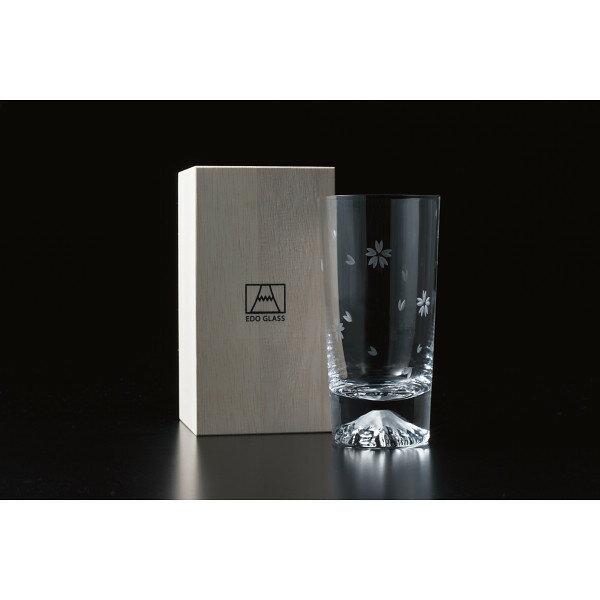 田島窯 江戸硝子 富士山 タンブラー 桜切子（木箱入） TG16-015-TS 【STS230189050】