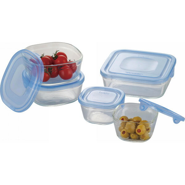 イワキ パック＆レンジ 角型5点セット ブルー PS-NPR-5B 【STS230477080】