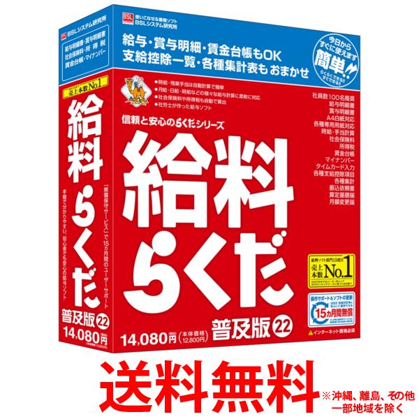 BSLシステム研究所 給料らくだ22普及版 Windows用【SS4996650318991】