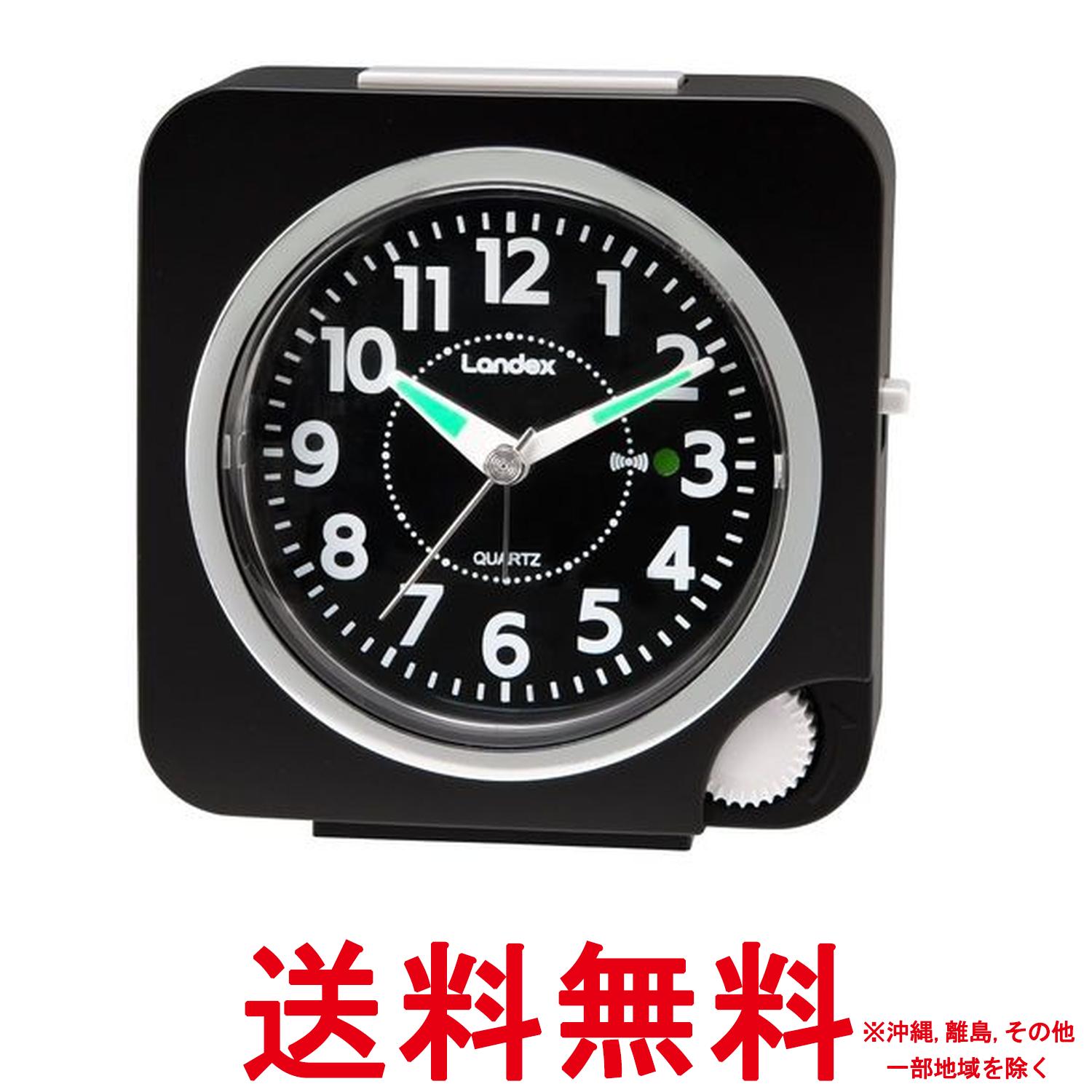 ランデックス 置き時計 目覚まし時計 アナログ 連続秒針 電子音アラーム 芳邦産業 ブラック ネオサイドワーク YT5317【SS4981480531719】