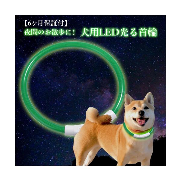 ポイント最大25倍！！ ◆3ヶ月保証付◆ 首輪 犬 おしゃれ グッズ 小型犬 中型犬 光る LEDライト USB充電式 散歩 大型犬 ペット 夜間安全 50cm (管理C) 送料無料【SK05249】