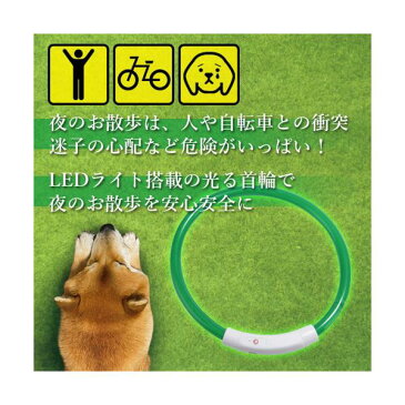 ポイント最大25倍!! 2個セット ◆3ヶ月保証付◆ 首輪 犬 おしゃれ 光る LEDライト USB充電式 散歩 ペット 夜間安全 50cm (管理C) 送料無料 【SK20649】