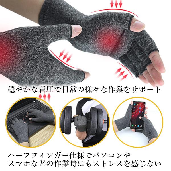 3個セット 手袋 サポーター 指 手首 指なし...の紹介画像3
