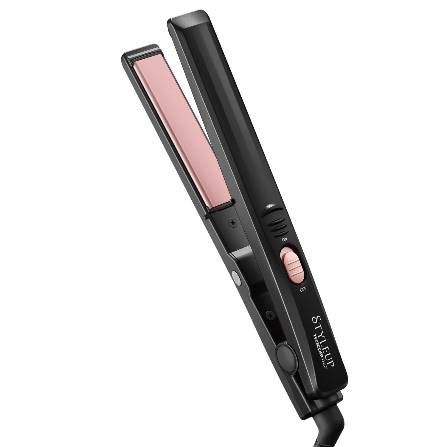 テスコム THS7 K ブラック ヘアアイロン ストレートアイロン 18mm 海外対応 コンパクト セラミックコー..