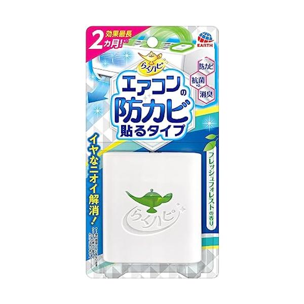 アース製薬 らくハピ エアコンの防カビ貼るタイプ フレッシュフォレストの香り 1個入  エアコンに貼るタイプ 【SB02379】