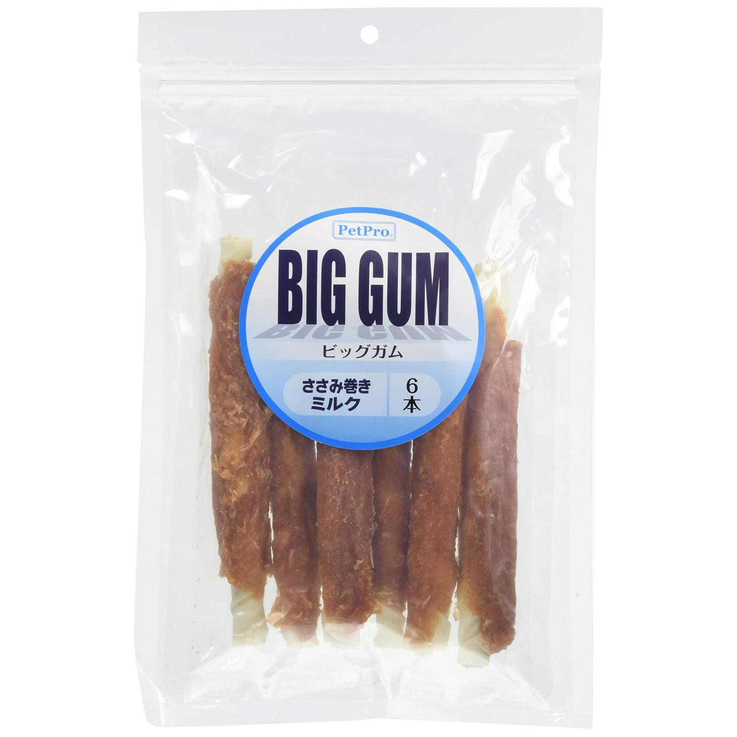 樂天商城 - ペットプロ BIGガム おいしいおやつ ささみ巻きミルクガム 6本入 犬用 【SB04008】