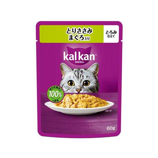 カルカン パウチ とりささみ まぐろ入り 60gキャットフード 成猫用 ウェットフード 【SB05649】