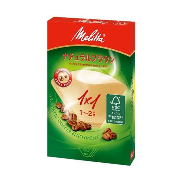 メリタ アロマジック ブラウン コーヒーフィルター フィルターペーパー 1x1 (1～2杯用 )40枚入り melit..