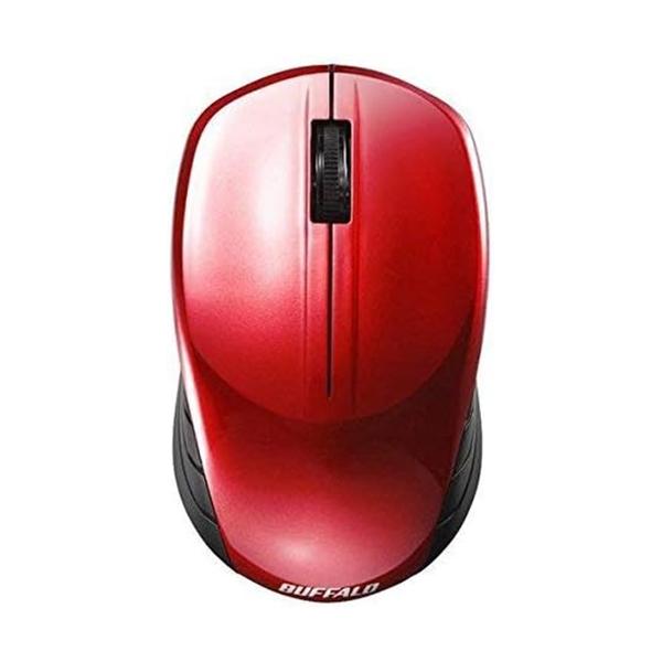 バッファロー BSMBW100RD レッド USB ワイヤレスBlueLEDマウス 無線 2.4GHz 接続 3...