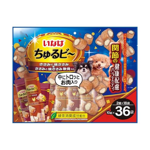 いなば ちゅるビ~ チキン 軟骨風味 関節の健康配慮バラエティ 10g×36袋 犬用 【SB06928】