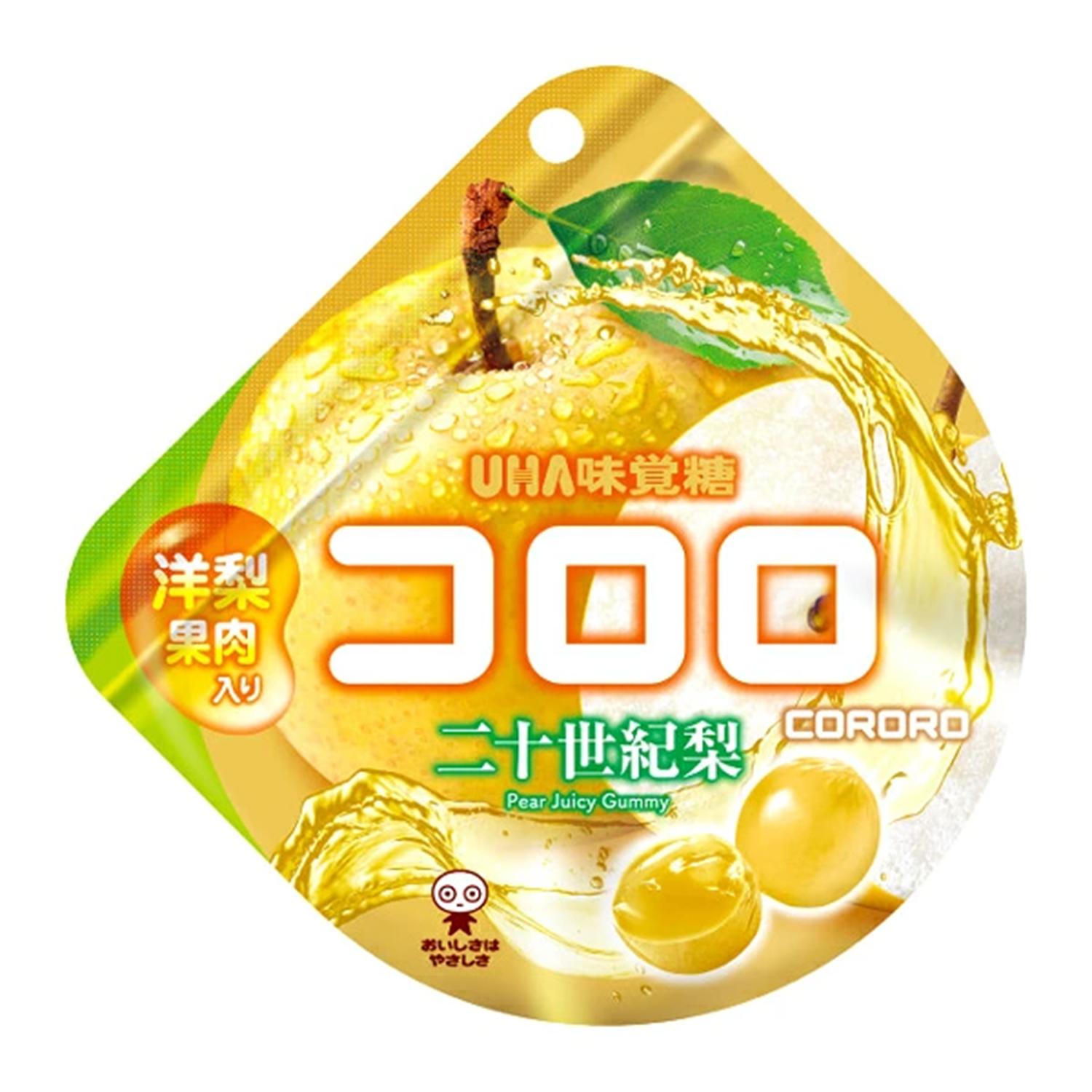 ■食品 ■日本 ■UHA味覚糖 ■成分 果糖ぶどう糖液糖(国内製造)、砂糖、水飴、なし、コラーゲン、なし果汁、濃縮りんご果汁、植物油脂/グリセリン、酸味料、ゲル化剤(増粘多糖類)、香料、クエン酸カリウム、セルロース、乳酸カルシウム、リン酸水素二カリウム、安定剤(CMC)、光沢剤、保存料(亜硫酸塩)、(一部に牛肉・りんご・ゼラチンを含む) ■広告文責：Think Rich Store TEL 082-881-1870 掲載商品の仕様や付属品等の詳細につきましては メーカーに準拠しておりますので メーカーホームページにてご確認下さいますよう よろしくお願いいたします。 当店は他の販売サイトとの併売品があります。 ご注文が集中した時、システムのタイムラグにより在庫切れとなる場合があります。 その場合はご注文確定後であってもキャンセルさせて頂きますのでご了承の上ご注文下さい。