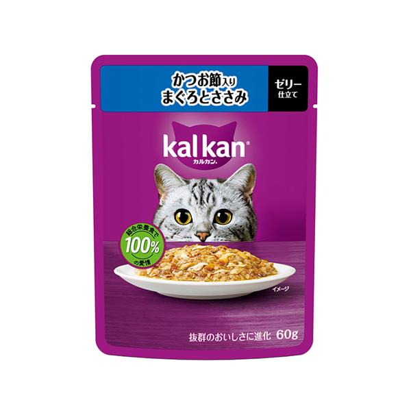樂天商城 - カルカン パウチ かつお節入りまぐろとささみ 60g キャットフード 成猫用 ウェットフード 【SB09835】